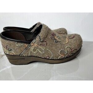 dansko professional clogs 38 Us 7.5 8 Beth Napa Brown Floral Shoes Slip On Mules